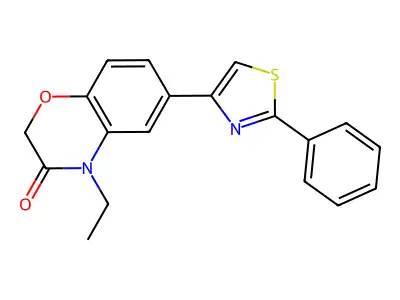 2H-1,4-Benzoxazin-3(4H)-one, 4-ethyl-6-(2-phenyl-4-thiazolyl)- structure