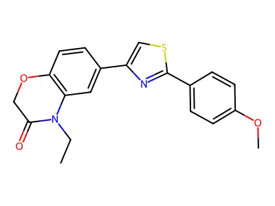 2H-1,4-Benzoxazin-3(4H)-one, 4-ethyl-6-(2-(4-methoxyphenyl)-4-thiazolyl)- structure