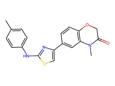 2H-1,4-Benzoxazin-3(4H)-one, 4-methyl-6-(2-((4-methylphenyl)amino)-4-thiazolyl)- structure