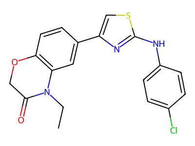 2H-1,4-Benzoxazin-3(4H)-one, 6-(2-((4-chlorophenyl)amino)-4-thiazolyl)-4-ethyl- structure