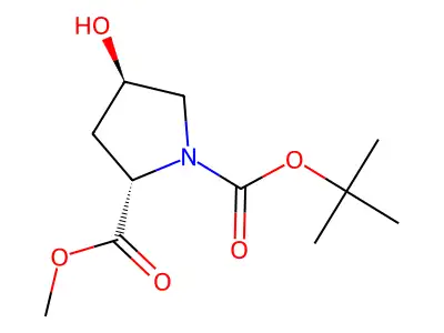 1-Tert-butyl 2-methyl 4-hydroxypyrrolidine-1,2-dicarboxylate structure