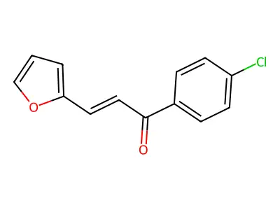 (E)-1-(4-chlorophenyl)-3-(2-furyl)-2-propen-1-one structure