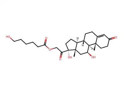 Pregn-4-ene-3,20-dione, 11,17-dihydroxy-21-((6-hydroxy-1-oxohexyl)oxy)-, (11beta)- structure