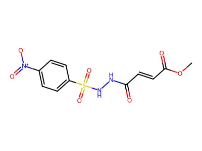 Methyl 4-[2-(4-nitrophenyl)sulfonylhydrazinyl]-4-oxobut-2-enoate structure