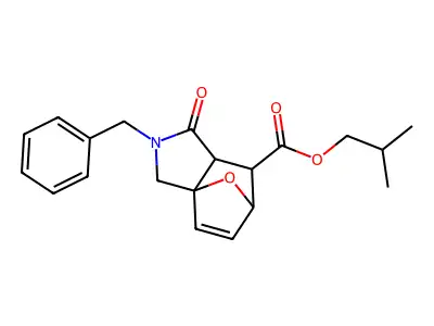 2-methylpropyl 2-benzyl-1-oxo-1,2,3,6,7,7a-hexahydro-3a,6-epoxyisoindole-7-carboxylate structure