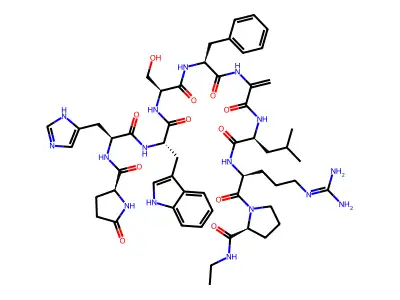 LHRH, Phe(5)-delta-Ala(6)-N-Et-ProNH2(9)- structure