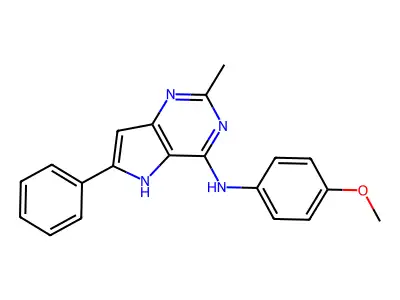5H-Pyrrolo(3,2-d)pyrimidin-4-amine, N-(4-methoxyphenyl)-2-methyl-6-phenyl- structure