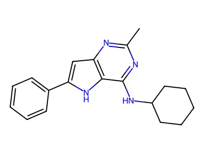 5H-Pyrrolo(3,2-d)pyrimidin-4-amine, N-cyclohexyl-2-methyl-6-phenyl- structure