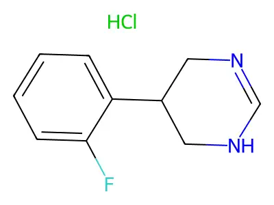 Pyrimidine, 1,4,5,6-tetrahydro-5-(2-fluorophenyl)-, monohydrochloride structure