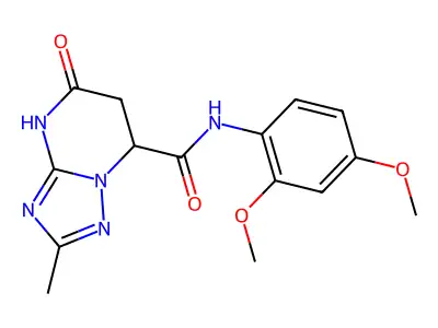 N-(2,4-dimethoxyphenyl)-2-methyl-5-oxo-4,5,6,7-tetrahydro[1,2,4]triazolo[1,5-a]pyrimidine-7-carboxamide structure
