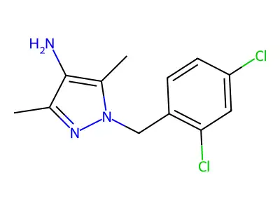 1-((2,4-Dichlorophenyl)methyl)-3,5-dimethyl-1H-pyrazol-4-amine structure