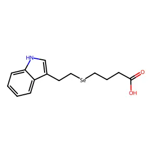 4-[2-(1H-indol-3-yl)ethylselanyl]butanoic acid structure