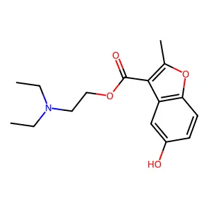 3-Benzofurancarboxylic acid, 5-hydroxy-2-methyl-, 2-(diethylamino)ethyl ester structure