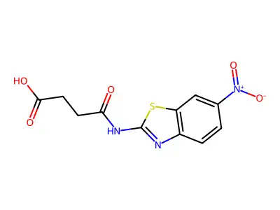 3-[(6-Nitro-1,3-benzothiazol-2-yl)carbamoyl]propanoic acid structure