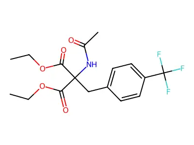 Diethyl 2-acetamido-2-[[4-(trifluoromethyl)phenyl]methyl]propanedioate structure