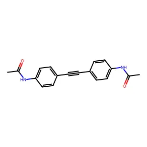 N-{4-[2-(4-acetamidophenyl)ethynyl]phenyl}acetamide structure
