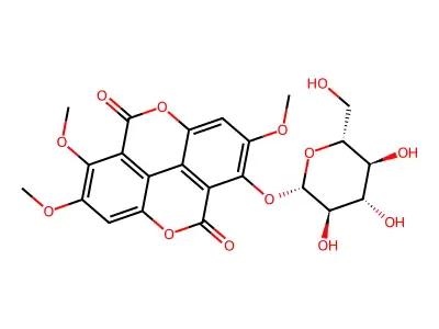 3,7,8-Tri-O-methylellagic acid 4-glucoside structure