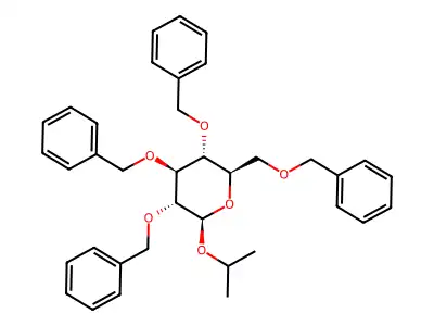 3,4,5-Tris(phenylmethoxy)-2-(phenylmethoxymethyl)-6-propan-2-yloxyoxane structure