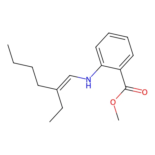 (E)-methyl 2-((2-ethylhex-1-en-1-yl)amino)benzoate structure