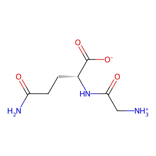 (2R)-5-amino-2-[(2-azaniumylacetyl)amino]-5-oxopentanoate structure