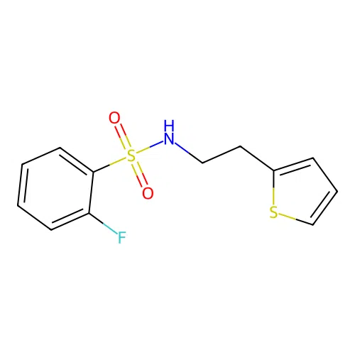 2-fluoro-N-[2-(2-thienyl)ethyl]benzenesulfonamide structure