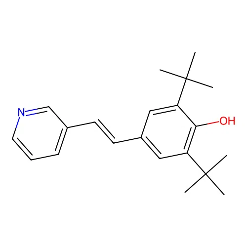 2,6-Di-tert-butyl-4-(2-(3-pyridinyl)ethenyl)phenol structure