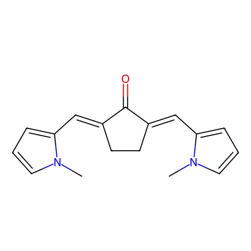 (2E,5E)-2,5-Bis((1-methyl-1H-pyrrol-2-yl)methylene)cyclopentanone structure