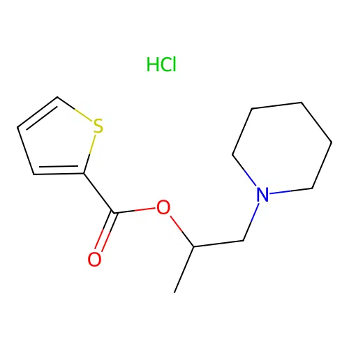 1-(Piperidin-1-YL)propan-2-YL thiophene-2-carboxylate hydrochloride structure