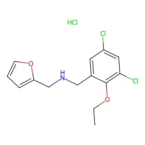 N-(3,5-dichloro-2-ethoxybenzyl)-1-(furan-2-yl)methanamine hydrochloride structure