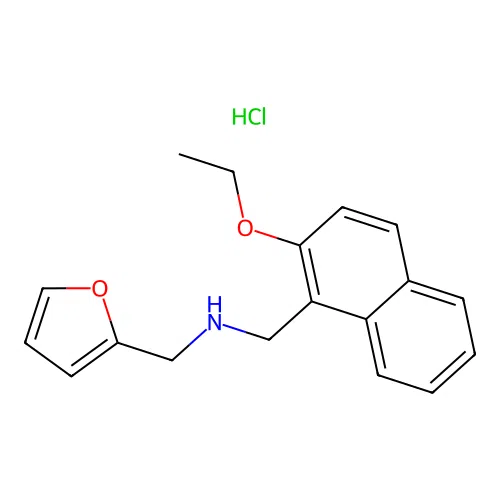 1-(2-ethoxynaphthalen-1-yl)-N-(furan-2-ylmethyl)methanamine hydrochloride structure