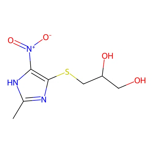 3-(2-Methyl-5-nitro-3H-imidazol-4-ylsulfanyl)-propane-1,2-diol structure