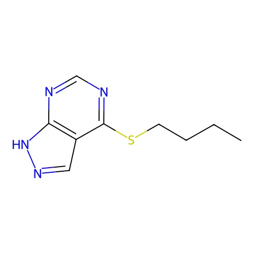 4-butylsulfanyl-1H-pyrazolo[5,4-d]pyrimidine structure