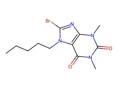 8-Bromo-1,3-dimethyl-7-pentylpurine-2,6-dione structure