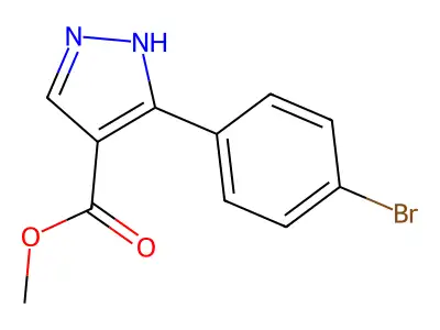 methyl 3-(4-bromophenyl)-1H-pyrazole-5-carboxylate structure