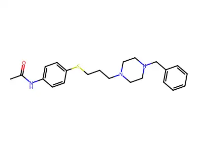 Acetamide, N-(4-((3-(4-(phenylmethyl)-1-piperazinyl)propyl)thio)phenyl)- structure