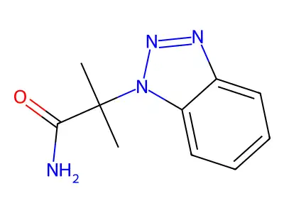 2-(1H-1,2,3-benzotriazol-1-yl)-2-methylpropanamide structure