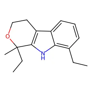 1,8-diethyl-1-methyl-4,9-dihydro-3H-pyrano[3,4-b]indole structure
