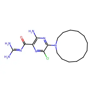 3-Amino-N-aminoiminomethyl-5-azacyclotridec-1-yl-6-chloropyrazinecarboxamide structure