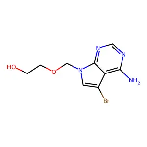 4-Amino-5-bromo-7-(2-hydroxyethoxymethyl)pyrrolo(2,3-d)pyrimidine structure
