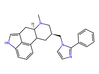Ergoline, 6-methyl-8-((2-phenyl-1H-imidazol-1-yl)methyl)-, (8-alpha)- structure