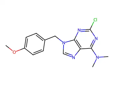 9H-Purin-6-amine, 2-chloro-9-((4-methoxyphenyl)methyl)-N,N-dimethyl- structure