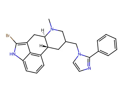 Ergoline, 2-bromo-6-methyl-8-((2-phenyl-1H-imidazol-1-yl)methyl)-, (8-beta)- structure