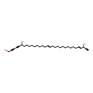Dotriaconta-16,28-diene-2,4,31-triyne-1,6,30-triol structure