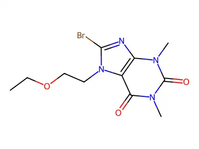 8-Bromo-7-(2-ethoxyethyl)-1,3-dimethylpurine-2,6-dione structure