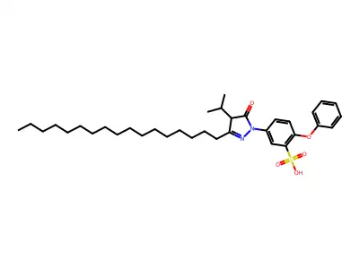 1-(4-Phenoxy-3-sulfophenyl)-3-heptadecyl-4-isopropyl-2-pyrazolin-5-one structure