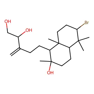 1,2-Pentanediol, 5-(6-bromodecahydro-2-hydroxy-2,5,5a,8a-tetramethyl-1-naphthalenyl)-3-methylene- structure