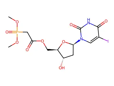 (Dimethoxyphosphinyl)acetic acid 1-(2,4-dioxo-5-iodo-1,2,3,4-tetrahydropyrimidin-1-yl)-2-Beta-D-erythro-pentofuranos-5-yl ester structure