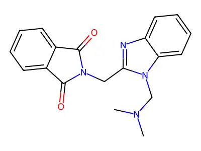 1H-Isoindole-1,3(2H)-dione, 2-((1-((dimethylamino)methyl)-1H-benzimidazol-2-yl)methyl)- structure