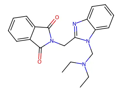 1H-Isoindole-1,3(2H)-dione, 2-((1-((diethylamino)methyl)-1H-benzimidazol-2-yl)methyl)- structure