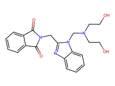 1H-Isoindole-1,3(2H)-dione, 2-((1-((bis(2-hydroxyethyl)amino)methyl)-1H-benzimidazol-2-yl)methyl)- structure
